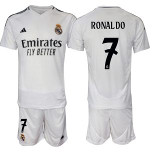 Goedkope Real Madrid Thuis tenue 2024/25 Cristiano Ronaldo #7 Korte Mouw (+ Korte broeken) Kopen