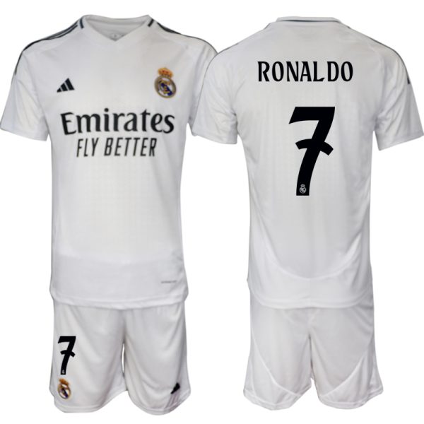 Goedkope Real Madrid Thuis tenue 2024/25 Cristiano Ronaldo #7 Korte Mouw (+ Korte broeken) Kopen