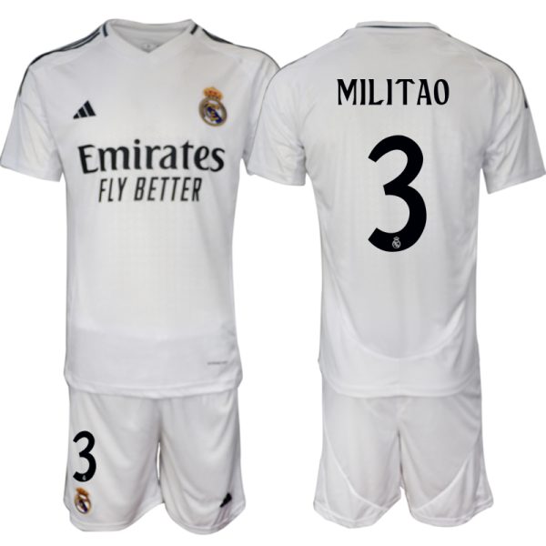 Goedkope Real Madrid Thuis tenue 2024/25 Eder Militao #3 Korte Mouw (+ Korte broeken) Kopen