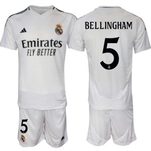 Goedkope Real Madrid Thuis tenue 2024/25 Jude Bellingham #5 Korte Mouw (+ Korte broeken) Kopen