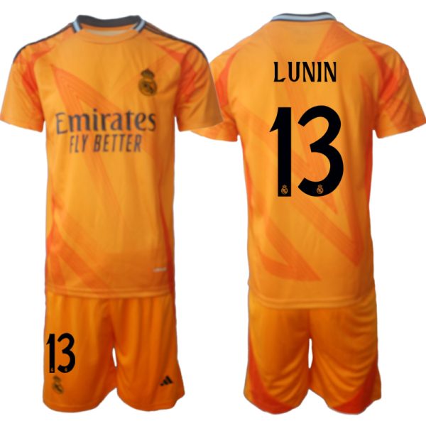 Goedkope Real Madrid Uit tenue 2024/25 Andriy Lunin #13 Korte Mouw (+ Korte broeken) Kopen