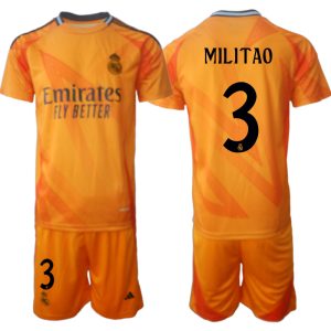 Goedkope Real Madrid Uit tenue 2024/25 Eder Militao #3 Korte Mouw (+ Korte broeken) Kopen