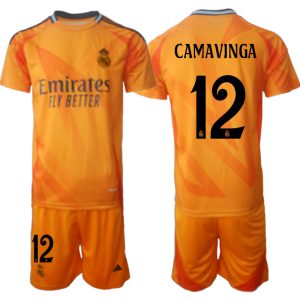 Goedkope Real Madrid Uit tenue 2024/25 Eduardo Camavinga #12 Korte Mouw (+ Korte broeken) Kopen