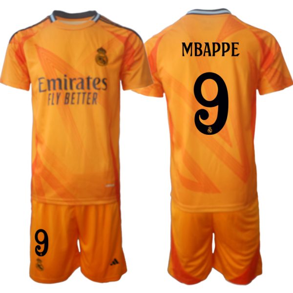 Goedkope Real Madrid Uit tenue 2024/25 Kylian Mbappe #9 Korte Mouw (+ Korte broeken) Kopen