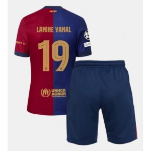 Koop kinder 2024-25 Barcelona Thuis tenue Lamine Yamal #19 Voetbalshirt en short set