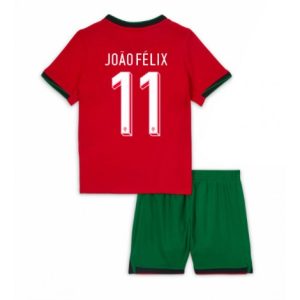 Kopen EK 2024 Kinder Portugal Thuis tenue Joao Felix #11 Korte Mouw (+ Korte broeken)