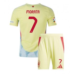 Kopen EK 2024 Kinder Spanje Alvaro Morata #7 Uit tenue Korte Mouw (+ Korte broeken) Patch