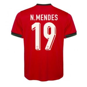 Kopen EK 2024 Portugal Thuis tenue Nuno Mendes #19 Korte Mouw