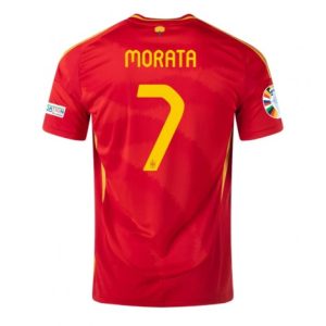 Kopen EK 2024 Spanje Alvaro Morata #7 Thuis tenue Korte Mouw Patch