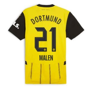 Nieuwe 2024-25 Borussia Dortmund Thuis tenue Donyell Malen #21 met korte mouwen voor Heren Kopen