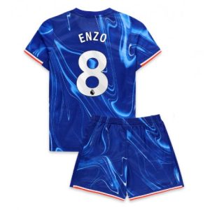 Nieuwe Kinder 2024-25 Chelsea Thuis tenue Enzo Fernandez #8 Korte Mouw (+ Korte broeken) Kopen