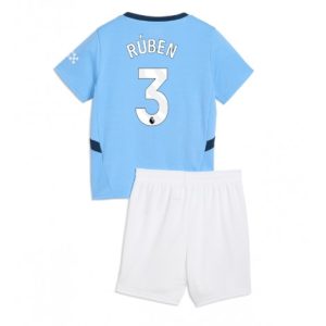 Nieuwe Kinder 2024-25 Manchester City Thuis tenue Ruben Dias #3 Korte Mouw (+ Korte broeken) Kopen