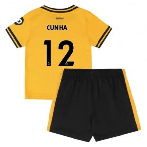 Nieuwe Kinder 2024-25 Wolves Thuis tenue Matheus Cunha #12 Korte Mouw (+ Korte broeken) Kopen